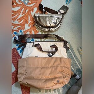 NWT:  Samantha Brown 3-Way Travel Bag
AND Metallic Padded Crossbody